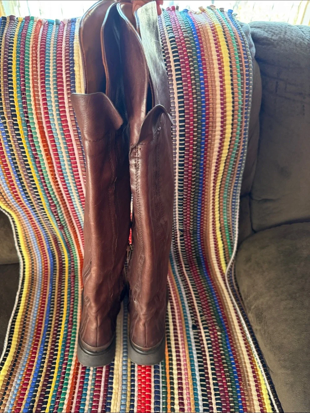 Franco Sarto Brown Over-the-Knee Leather Boots